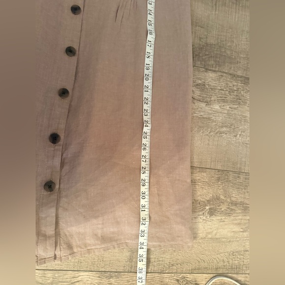 J. Jill Love Linen Pin Tuck Shirt Dress Small Brown - Picture 6 of 8
